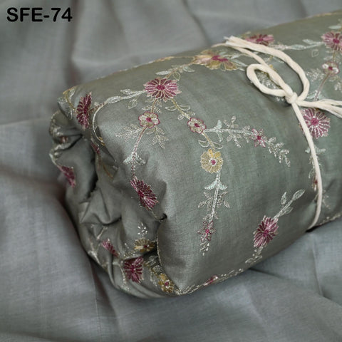 Pure Tussar Silk Embroidery Fabric by the yard Indian Embroidered Raw Silk Wild Natural Handmade Peace Silk Tussah Dresses Material Costumes