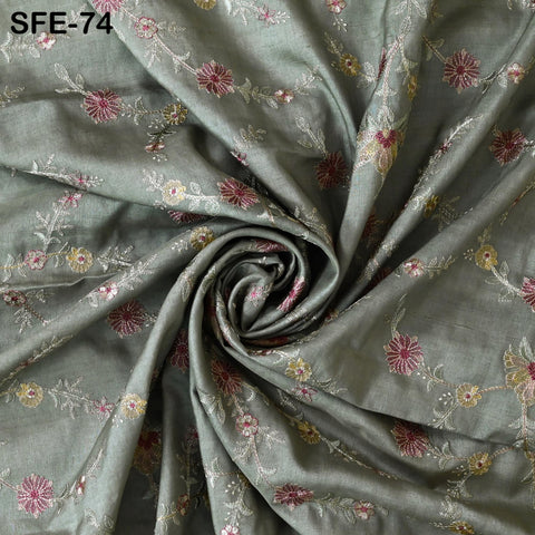 Pure Tussar Silk Embroidery Fabric by the yard Indian Embroidered Raw Silk Wild Natural Handmade Peace Silk Tussah Dresses Material Costumes