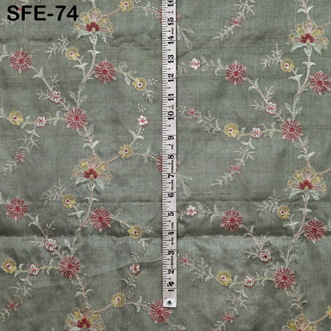 Pure Tussar Silk Embroidery Fabric by the yard Indian Embroidered Raw Silk Wild Natural Handmade Peace Silk Tussah Dresses Material Costumes