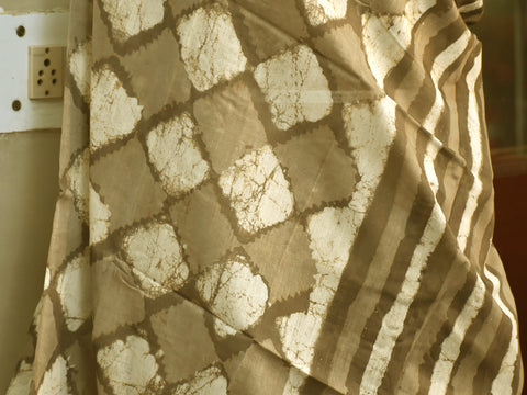 Brown Indian Hand Block Print Chanderi Cotton Scarf Wrap Dupatta Handmade Pareo Printed Bikini Cover Sarong Women Summer Wear Beach Coverup