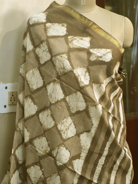 Brown Indian Hand Block Print Chanderi Cotton Scarf Wrap Dupatta Handmade Pareo Printed Bikini Cover Sarong Women Summer Wear Beach Coverup