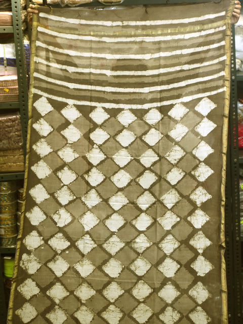 Brown Indian Hand Block Print Chanderi Cotton Scarf Wrap Dupatta Handmade Pareo Printed Bikini Cover Sarong Women Summer Wear Beach Coverup