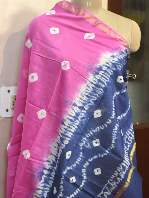 Fuchsia Indian Tie Dye Chanderi Cotton Scarf Wraps Dupatta Handmade Pareo Printed Beach Bikini Coverup Sarong Women Summer Wear Scarves