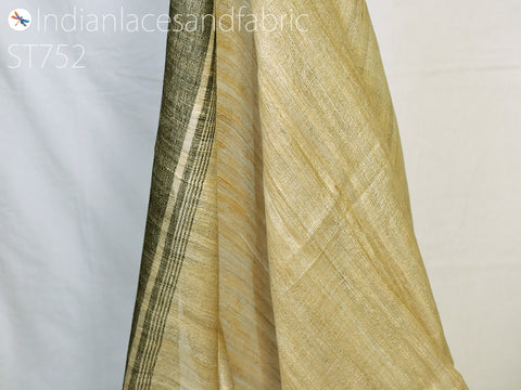 Indian tussar silk dupatta beige blended hand woven silk scarf side loop scarves for women gift for her long stole party wear fashion accessory evening dupatta