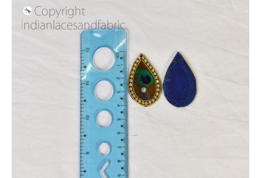 15 Pc Indian Beaded Patches Embroidery Sew on Peacock Patch Decorative Patches Denim Applique Embroidery Handcrafted Crafting Appliques