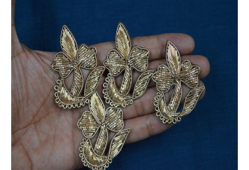 9 Piece Sewing Accessories Indian Patch Golden Appliques Dress Applique Bullion Applique Crafts Handcrafted Appliques Scrapbooking Appliques