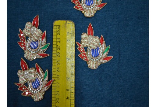 8 Pc Decorative Patches Beaded Embroidery Applique Denim Patch Sew on Patch Floral Patches Embroidery HandCrafted Appliques Crafting