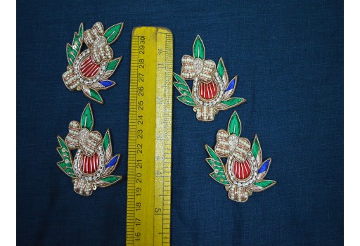 8 Piece  Embroidery Hand Crafted Appliques Crafting Decorative Patches Beaded Embroidery Applique Denim Patch Sew on Patch Floral Patches
