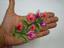Decorative Thread Appliques Embroidered Sewing Indian Dresses Patches Floral Applique Handmade Patch Crafting Supply Décor sold by 10 Pieces