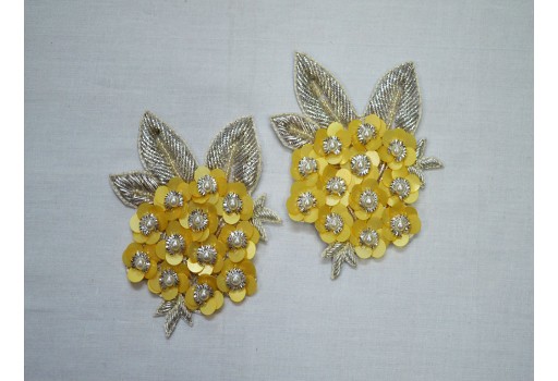Christmas handcrafted scarpbooking lime yellow 1pair indian clothing accessories applique patch bullion embellishments sewing accessories dress crafting embellished dresses appliques