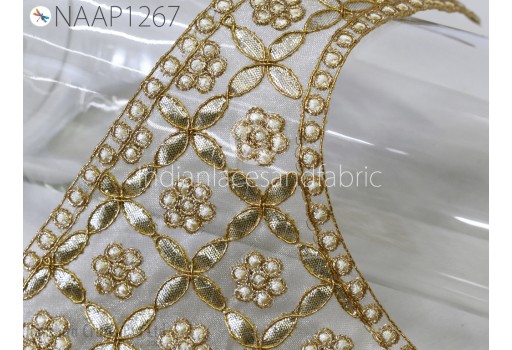 Wedding Dress Neckline Patch Handmade Indian Crafting Collar Applique Costumes Clothing Accessoies 1 Pc Gota Patti Gold Neck Patches