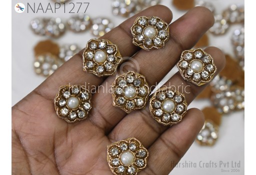 25 Handmade Beaded Patches Appliques Rhinestones Small Wedding Dresses Indian Sewing Handcrafted Crafting Home Decor Embellishment Appliques