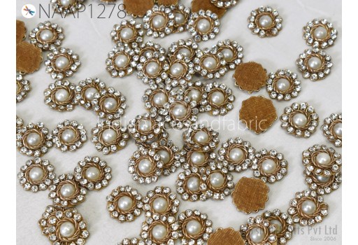 25 Handmade Indian Sewing Handcrafted Crafting Home Decor Embellishment Beaded Patches Rhinestones Small Appliques Wedding Dresses Appliques