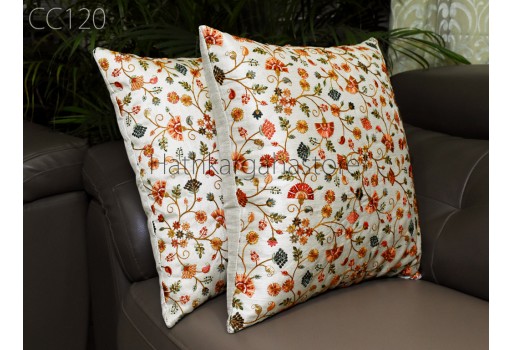 Embroidered Cushion Cover Handmade Embroidery Throw Pillow Decorative Home Decor Pillow Cover House Warming Bridal Shower Wedding Gifts