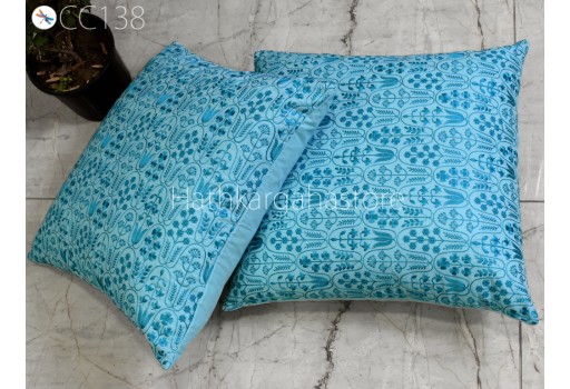 Wedding Gift Turquoise Embroidered Cushion Covers Pillow Cover 18*18 Handmade Lumbar Pillowcases Sham Decorative Car Cushions Home Decor