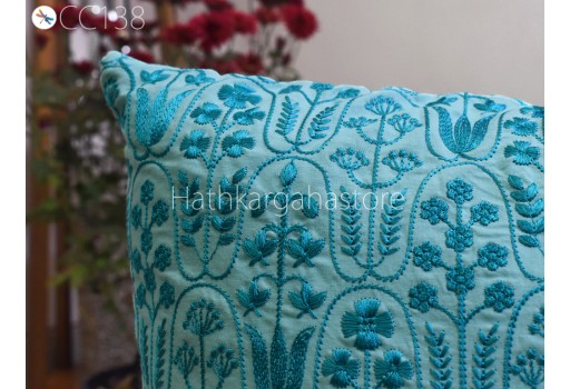Wedding Gift Turquoise Embroidered Cushion Covers Pillow Cover 18*18 Handmade Lumbar Pillowcases Sham Decorative Car Cushions Home Decor