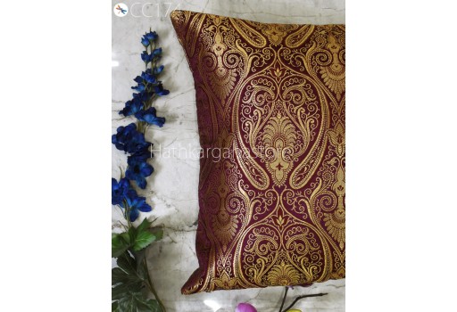 Brocade Silk Burgundy Pillow Cover Handmade Lumbar Pillowcases Sham Decorative Cushion Home Decor House Warming Bridal Shower Wedding Gifts Material