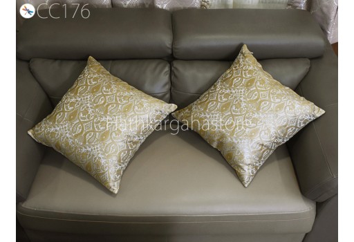 Wedding Gift Ivory Brocade Silk Pillow Cover Handmade Lumbar Pillowcases Sham Decorative Cushion Covers Home Decor House Warming Bridal Shower