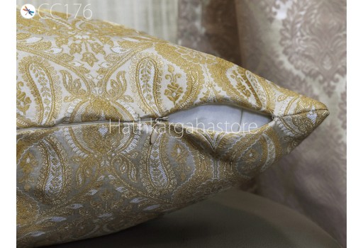 Wedding Gift Ivory Brocade Silk Pillow Cover Handmade Lumbar Pillowcases Sham Decorative Cushion Covers Home Decor House Warming Bridal Shower