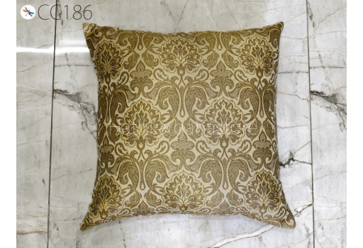 Brocade Silk Beige Pillow Cover Handmade Lumbar Pillowcases Sham Decorative Cushion Home Decor House Warming Bridal Shower Wedding Gift