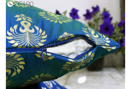  Blue Custom Pillow Cover Brocade Handmade Lumbar Pillowcases Sham Decorative Cushion Home Decor House Warming Bridal Shower Wedding Gifts