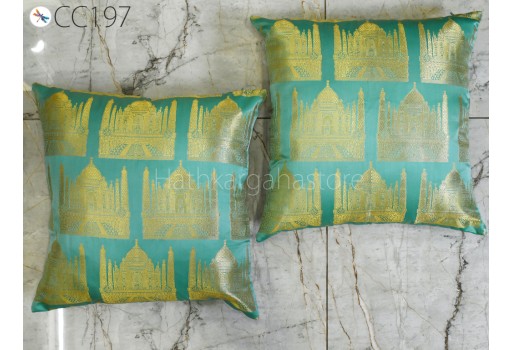 Sea Green Brocade Silk Pillow Cover Handmade Lumbar Pillowcase Sham Decorative Cushion Home Decor House Warming Bridal Shower Wedding Gift