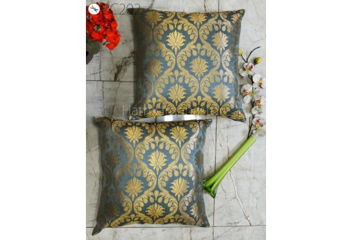 Grey Cushion Pillow Cover Pillowcase Handmade Lumbar Sham Brocade Silk Decorative Home Decor House Warming Bridal Shower Wedding Gifts 