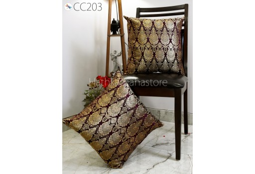 Wine Silk Pillow Cover Pillowcases Handmade Lumbar Sham Brocade Decorative Cushion Home Decor House Warming Bridal Shower Wedding Gift