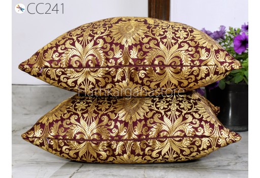 Brocade Silk Throw Pillow Cover Handmade Lumbar Pillowcases Sham Decorative Car Cushion Home Decor House Warming Bridal Shower Wedding Gift