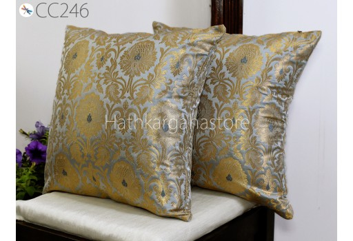 Gray Brocade Silk Pillow Cover Handmade Lumbar Pillowcase Sham Decorative Cushion Cover Home Decor House Warming Bridal Shower Wedding Gift