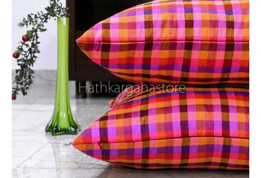 Dupioni Silk Cushion Cover Multi color Handmade Pure Silk Throw Pillow Cover Decorative Home Decor House Warming Bridal Shower Wedding Gift