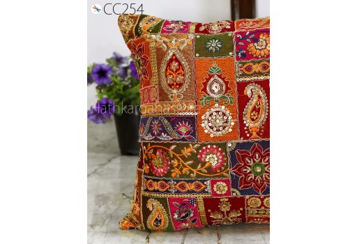 Georgette Fabric Embroidered Cushion Pillowcase Cover Handmade Embroidery Throw Pillow Decorative Home Decor House Warming Bridal Shower Wedding Gifts