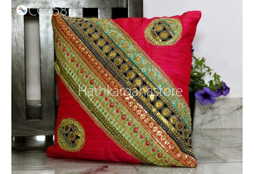 2 Pc Colorful Decorative Patchwork Pillowcase Bohemian Cushion Cover with Table Runner Indian Hippie Cushion Throw Pillow Covers  Boho Decor
