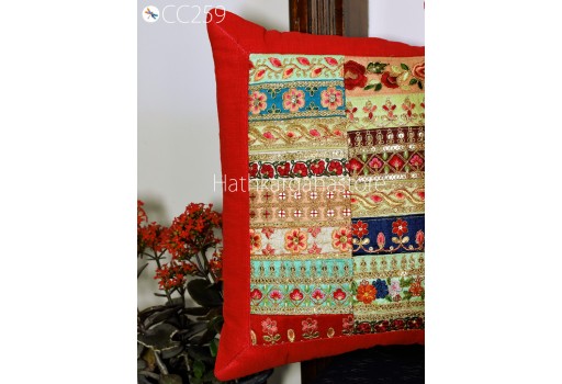 2 Pc Bohemian Pillowcase with Table Runner Indian Hippie Cushion Throw Cushion Covers Colorful Decorative Patchwork Pillowcase Boho Decor