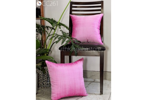 Bridal Shower Wedding Gift Pink Dupioni Silk Cushion Cover Handmade Throw Pillow Decorative Home Decor Pillowcases Pure Silk Pillow Cover 