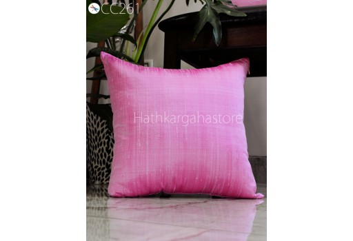 Bridal Shower Wedding Gift Pink Dupioni Silk Cushion Cover Handmade Throw Pillow Decorative Home Decor Pillowcases Pure Silk Pillow Cover 