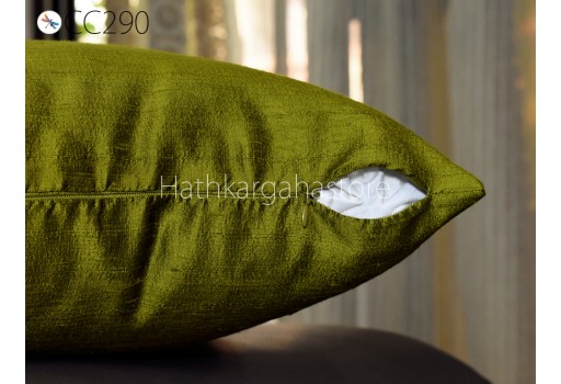 Bridal Shower Pure Raw Silk Pillowcase Cushion Cover Handmade Decorative Home Decor House Warming Wedding Gift Dupioni Throw Pillows
