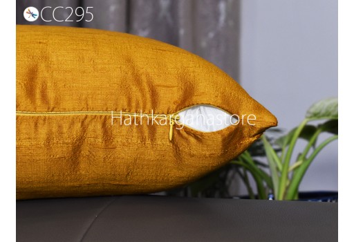 Marigold Yellow Pure Silk Pillowcase Lumbar Cover Handmade Dupioni Silk Sham Pillow Decorative Home Decor House Warming Bridal Wedding Gift