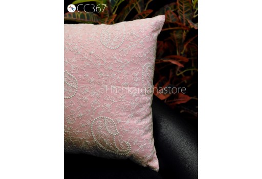 Embroidered Lumbar Throw Pillow Rectangle Decorative Home Decor Sham Pillow Cover Embroidery Cushion Cover Housewarming Bridal Shower Gift