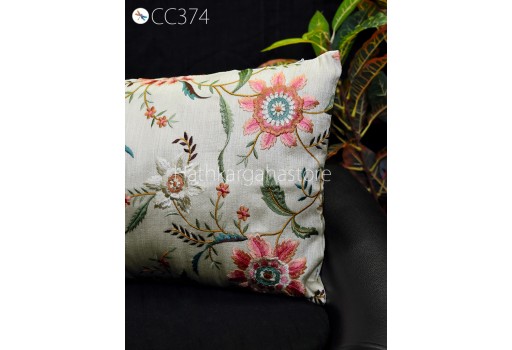 Ivory Embroidered Throw Pillow Euro Sham 26x26 Rectangle Decorative Home Decor Pillowcases Cushion Cover Housewarming Bridal Shower Gift