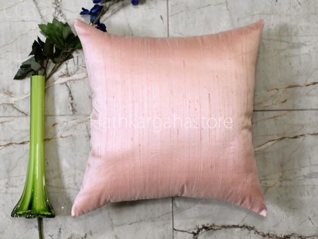 Pink Dupioni Silk Cushion Cover Handmade Throw Pillow Decorative Home Decor Pure Silk Pillow Cover House Warming Bridal Shower Wedding Gift