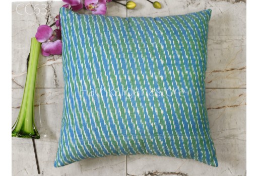 Indian Hand woven Ikat Cushion Cover Customized Decorative Cotton Throw Pillow Double Side Cover House Warming Bridal Shower Wedding Gift Home Decor