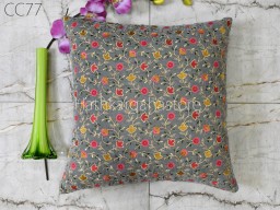 Indian Velvet Cushion Cover Handmade Embroidered Throw Pillow 18*18 Customize Decorative Home Decor Pillow Cover House Warming Bridal Shower Wedding Gift