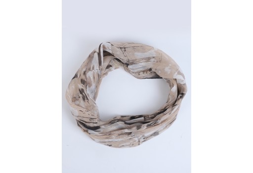 Light brown infinity shawls cowl neck wrap indian polyester women fashion accessories circle scarves spring summer fall winter scarf by 1 pieces christmas birthday gift for mom loop stoles head wrap