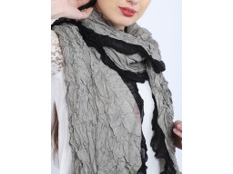 Grey color women crushed scarf by 1 pieces women accessory scarves indian online polyester bridesmaid evening shawls gift for mom and girlfriend christmas birthday bohemian long stole wrap