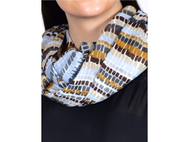 Multi color print infinity scarf by 1 pieces cowl neck wrap indian polyester women circle spring and summer christmas birthday loop scarf are casual head stoles for autumn fashion stoles for ladies