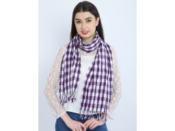 Purple Checks Bridesmaid Evening Wrap Indian Cotton Long Scarf Women Scarves Gift for Men Girlfriend Christmas Birthday Party Wear Stoles