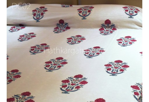 Floral Block Print Cotton Dohar Ac Comforter Blanket Throw Indian Reversible AC Dohar Handmade Double Sided Summer Quilt Bohemian Home Decor