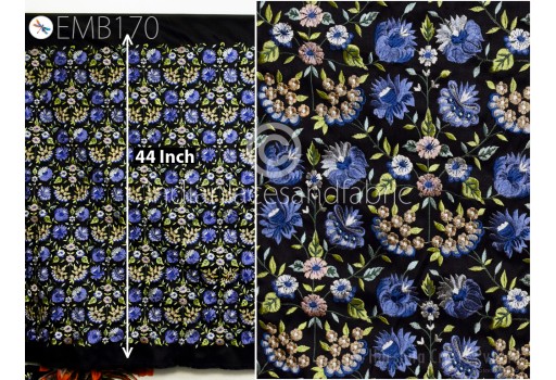 Floral Embroidered Fabric by the yard Sewing DIY Crafting Embroidery Wedding Dresses Fabric Costumes Dolls Bags Cushion Covers Table Runners