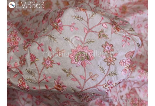 Indian Dolls Costume Embroidered Fabric by the yard Sewing Crafting Wedding Dress bridal Blouses Cushion Covers Table Runners Embroidery Fabric